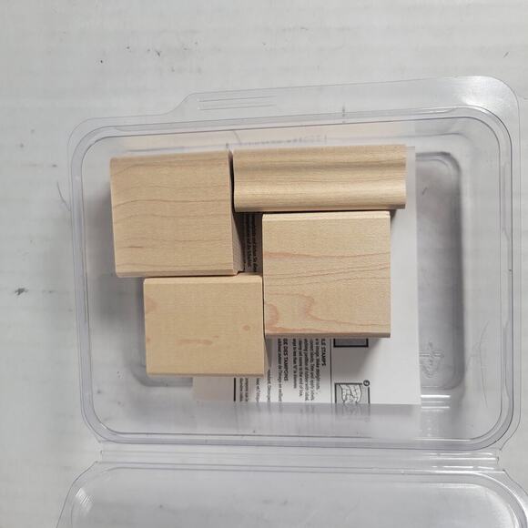 New Unmounted Stampin' Up Wow Flowers 4 Wooden Floral Thank You Birthday Stamps - Picture 3 of 3